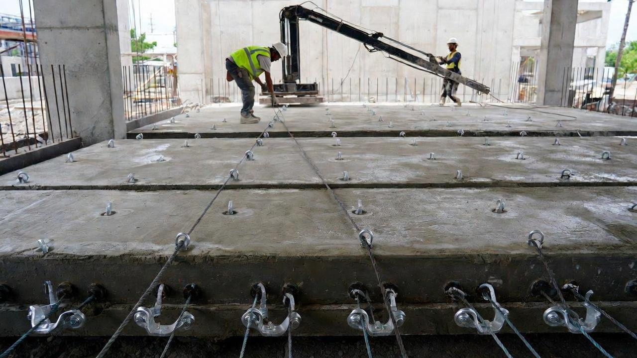 Post-tensioning cable repair on a Miami-Dade parking deck — engineered tendon replacement and re-stressing under engineer-of-record direction by CORE Builder Group.